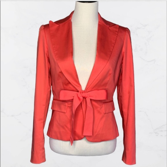 Moda International Jackets & Blazers - Moda International Ribbon Tie Coral Blazer